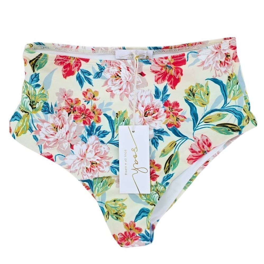 SOAH Soul of a Hippie High Waist Bikini Bottom Floral S New